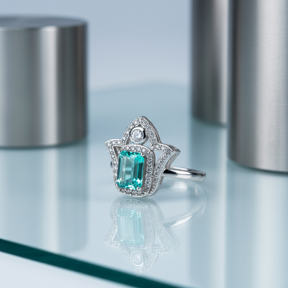 Back view Hand of Light ring showing band construction and comfortable fit