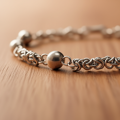 Close-up detail Moon Path bracelet showing clasp mechanism and secure comfortable fit design